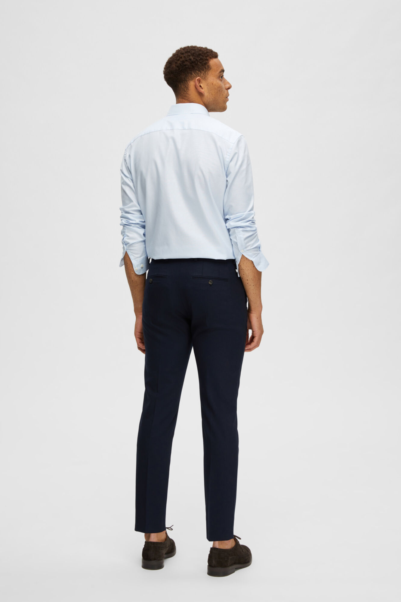 Terno masculino slim fit de duas peças - Azul marinho
