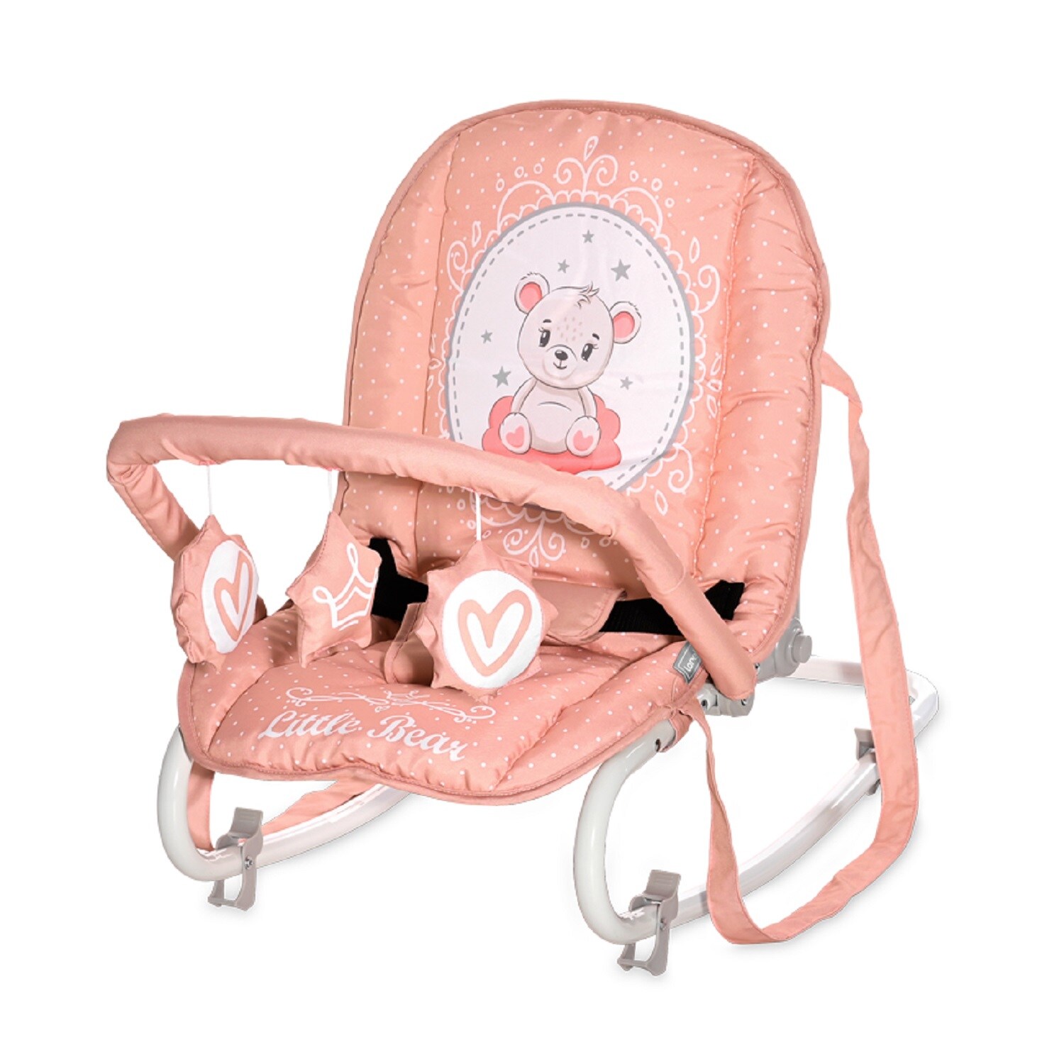 Lorelli Babywippe Eliza Spielbogen, verstellbar, Tragegriffe, Schwingeffekt pink