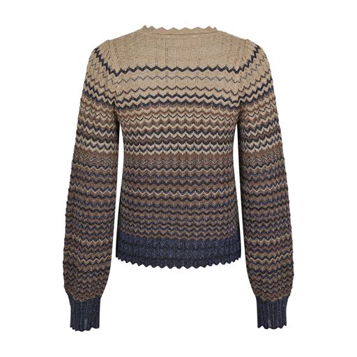 Neo Noir Dito Chevron Knit Striktrøje, Navy, 36
