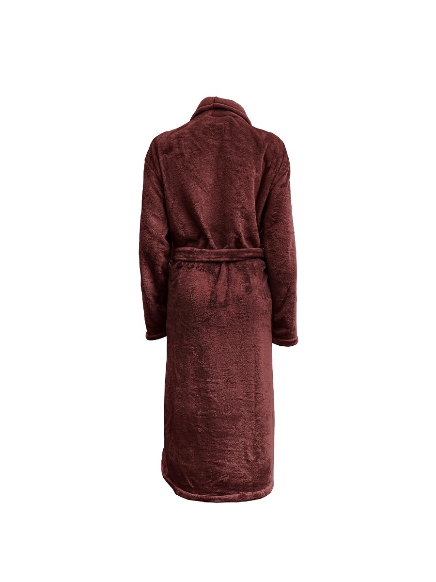 LINNICK Flanel Fleece Badjas Uni - bordeaux