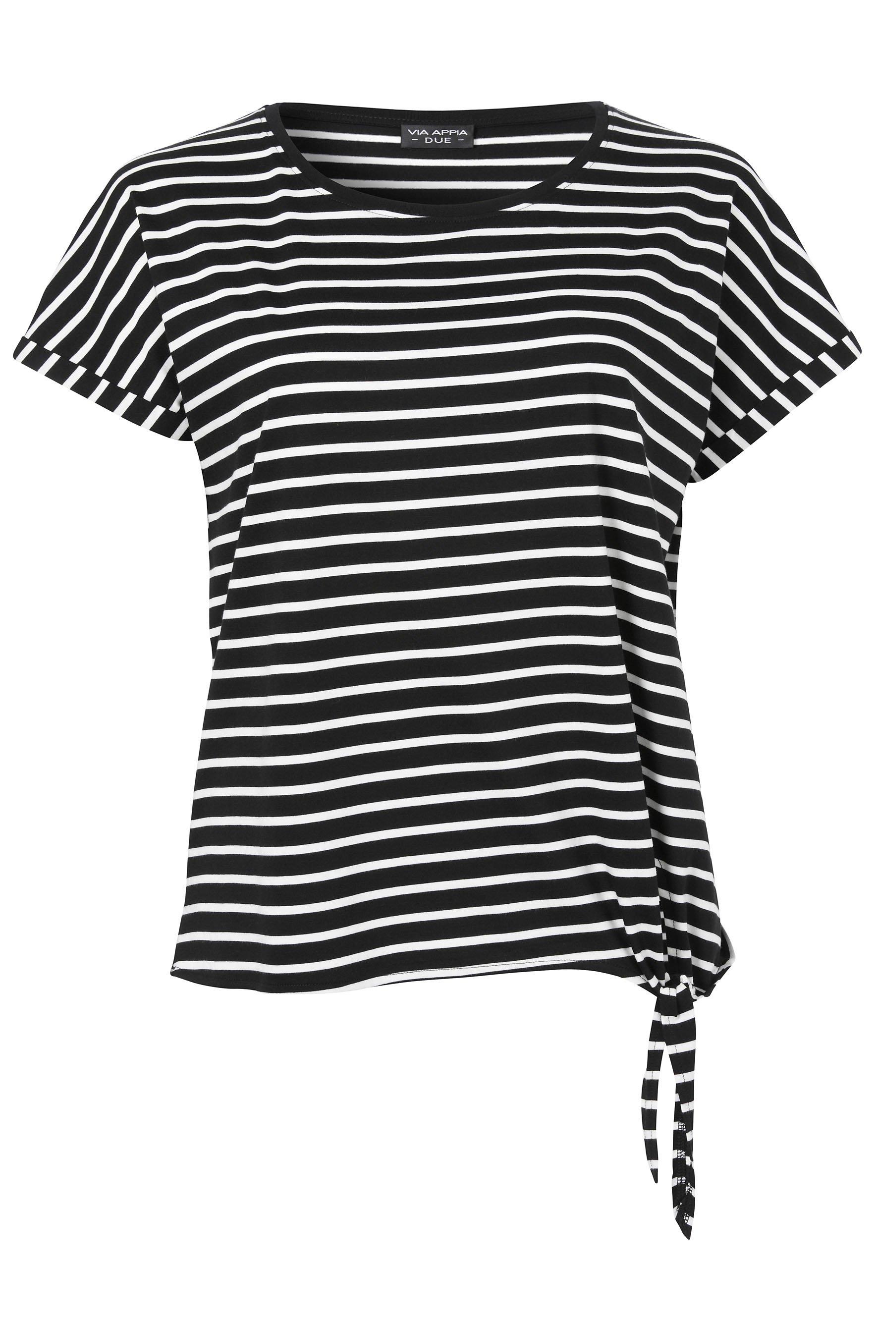 Ringelshirt mit Knotendetail am Saum