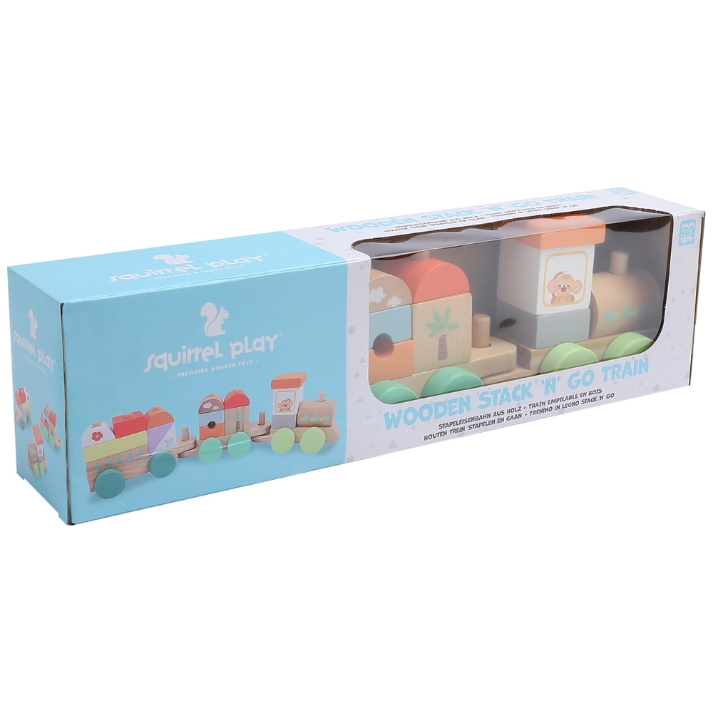 Eichhörnchen-Spiel-Safari-Holz-Stapelzug-Set