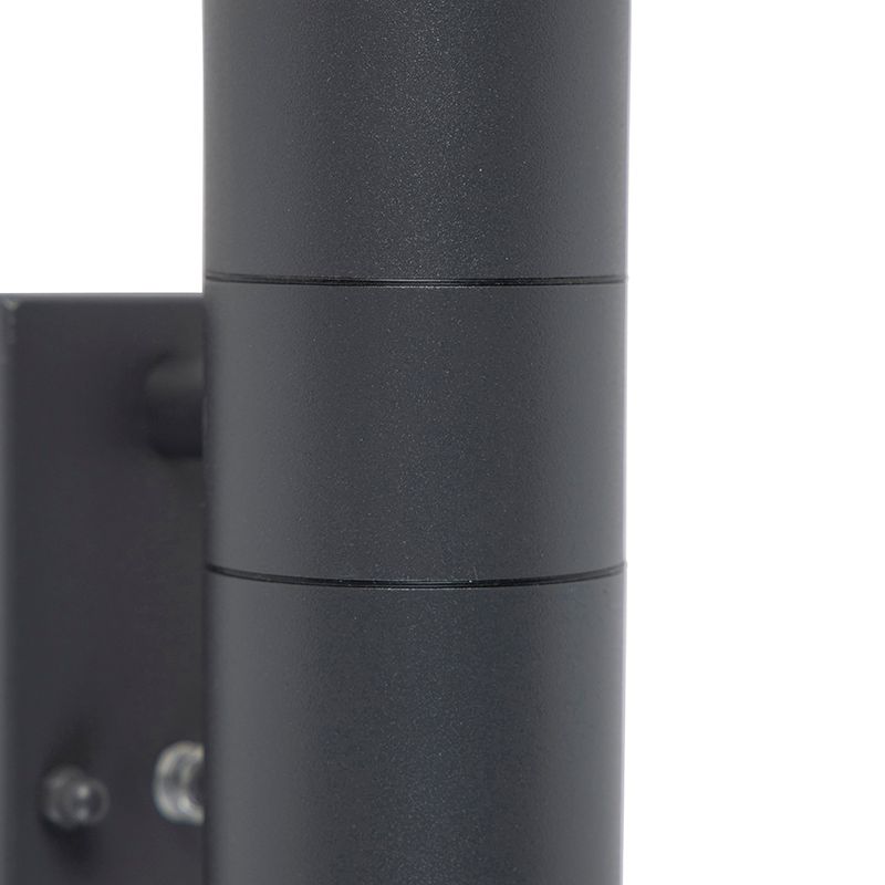 Buiten wandlamp donkergrijs 2-lichts met schemersensor - Duo