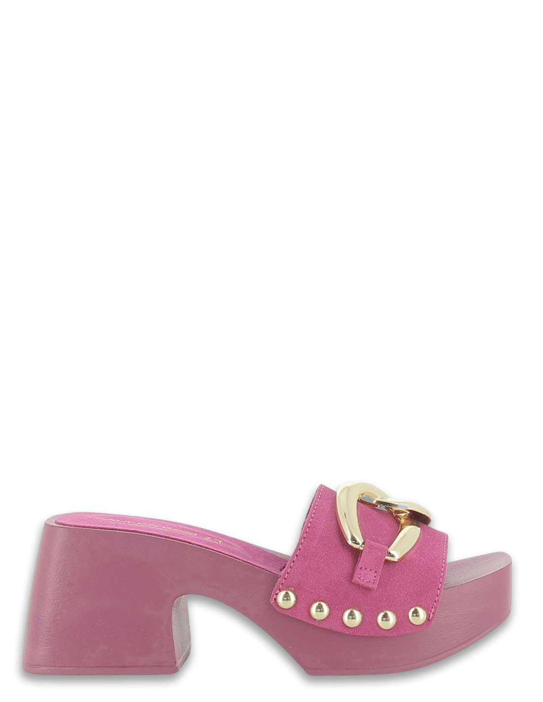 sandro rosi Mules à talon femme 8647 cuir fuchsia