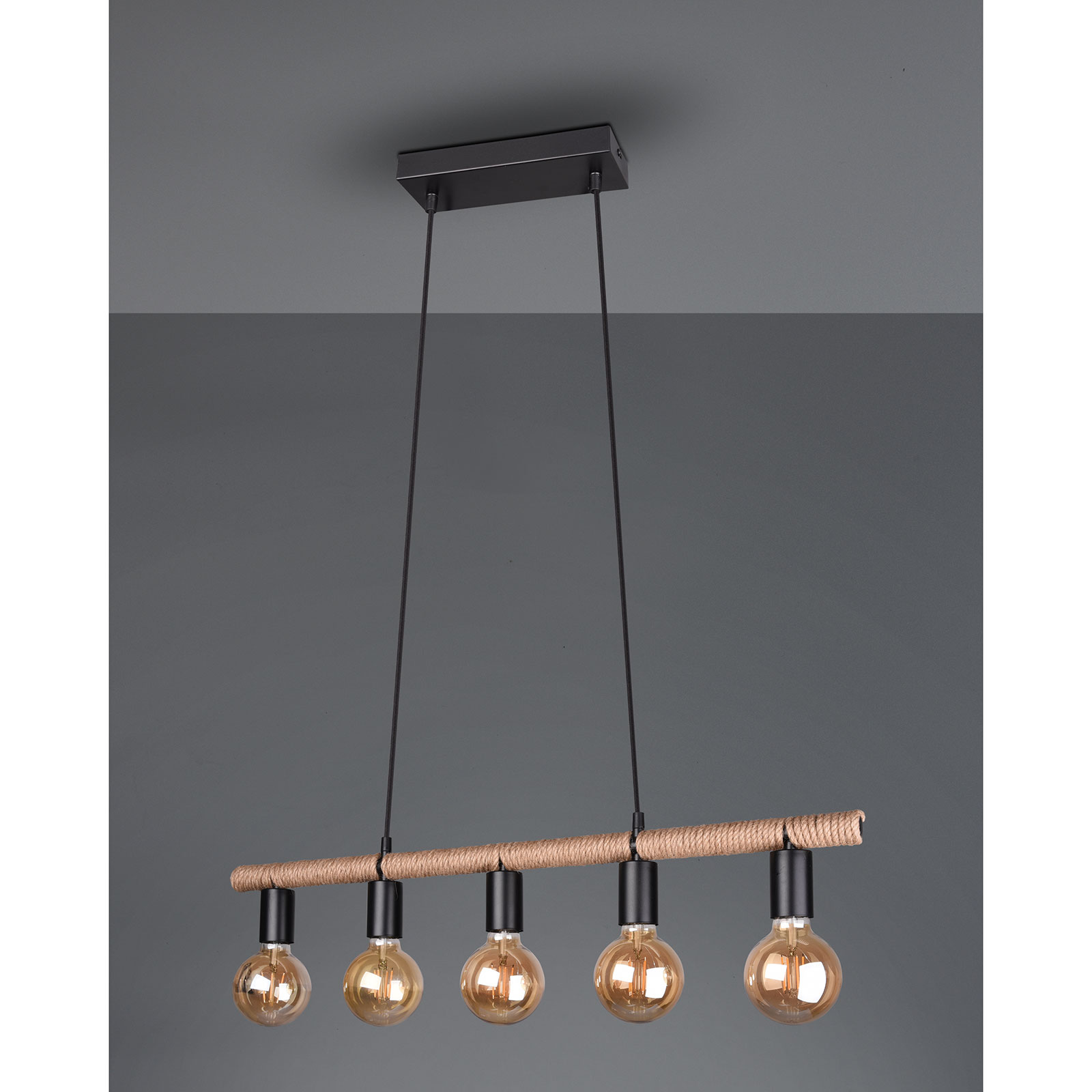 Pendelleuchte - beige-schwarz - Höhe anpassbar