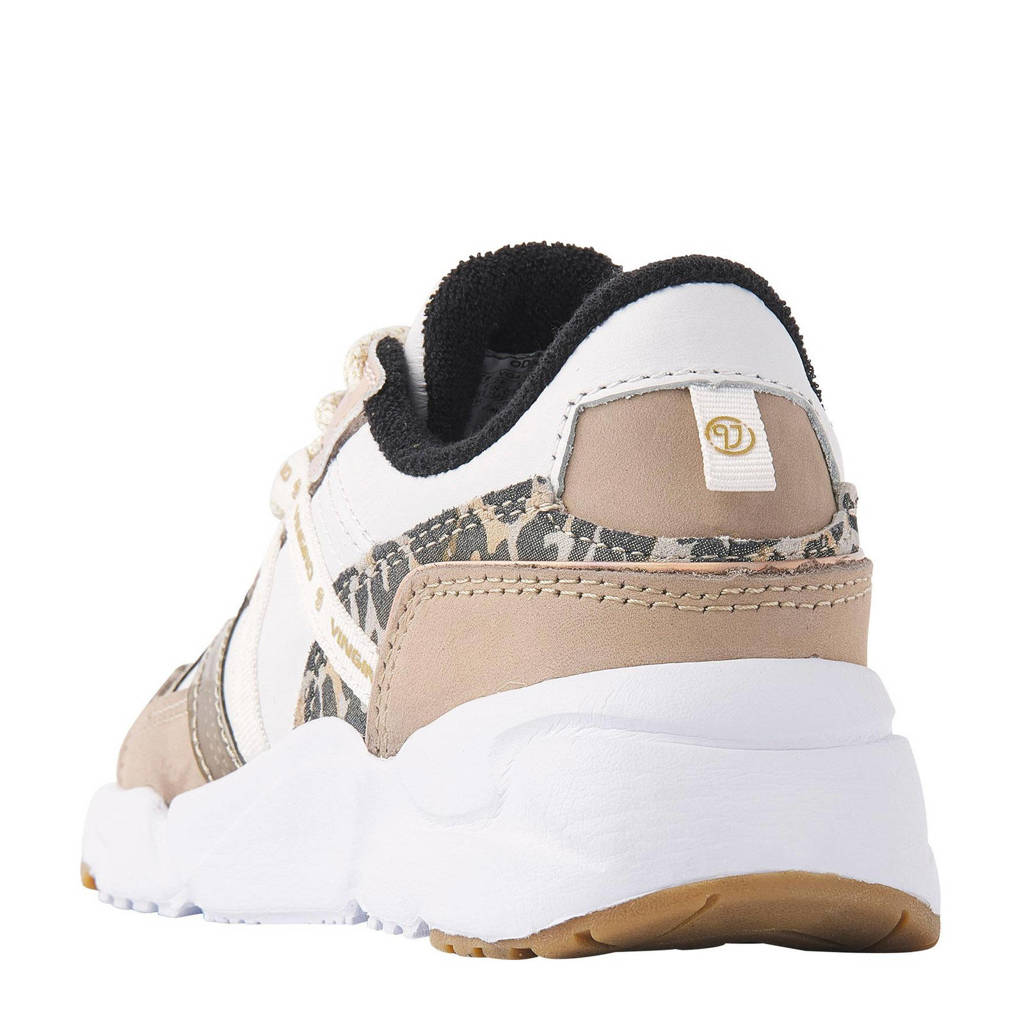 Vingino Odilialeren sneakers beige/wit