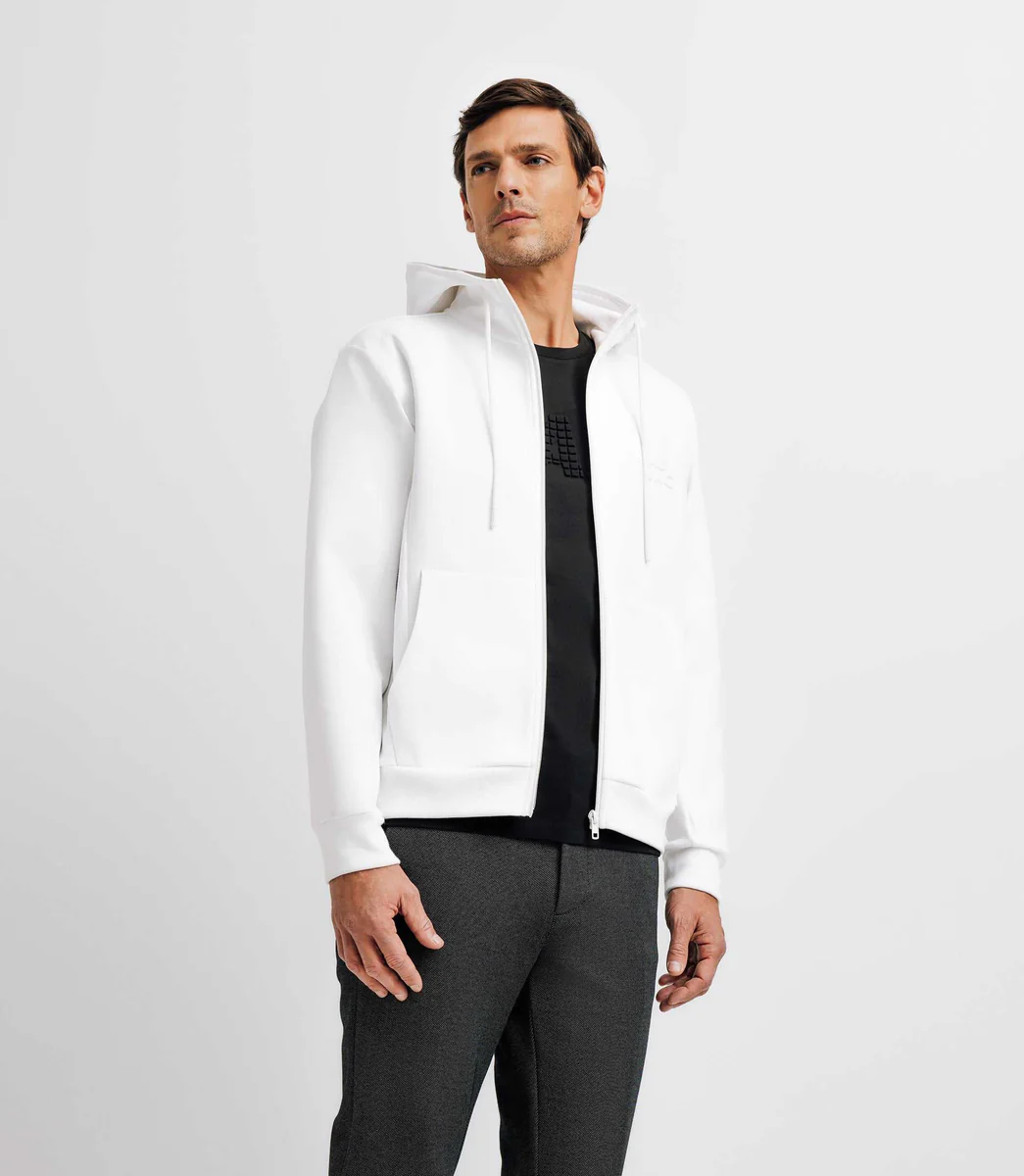 Pull sweat à capuche blanc