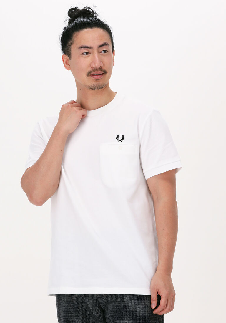FRED PERRY witte fred perry t-shirt pocket detail pique shirt