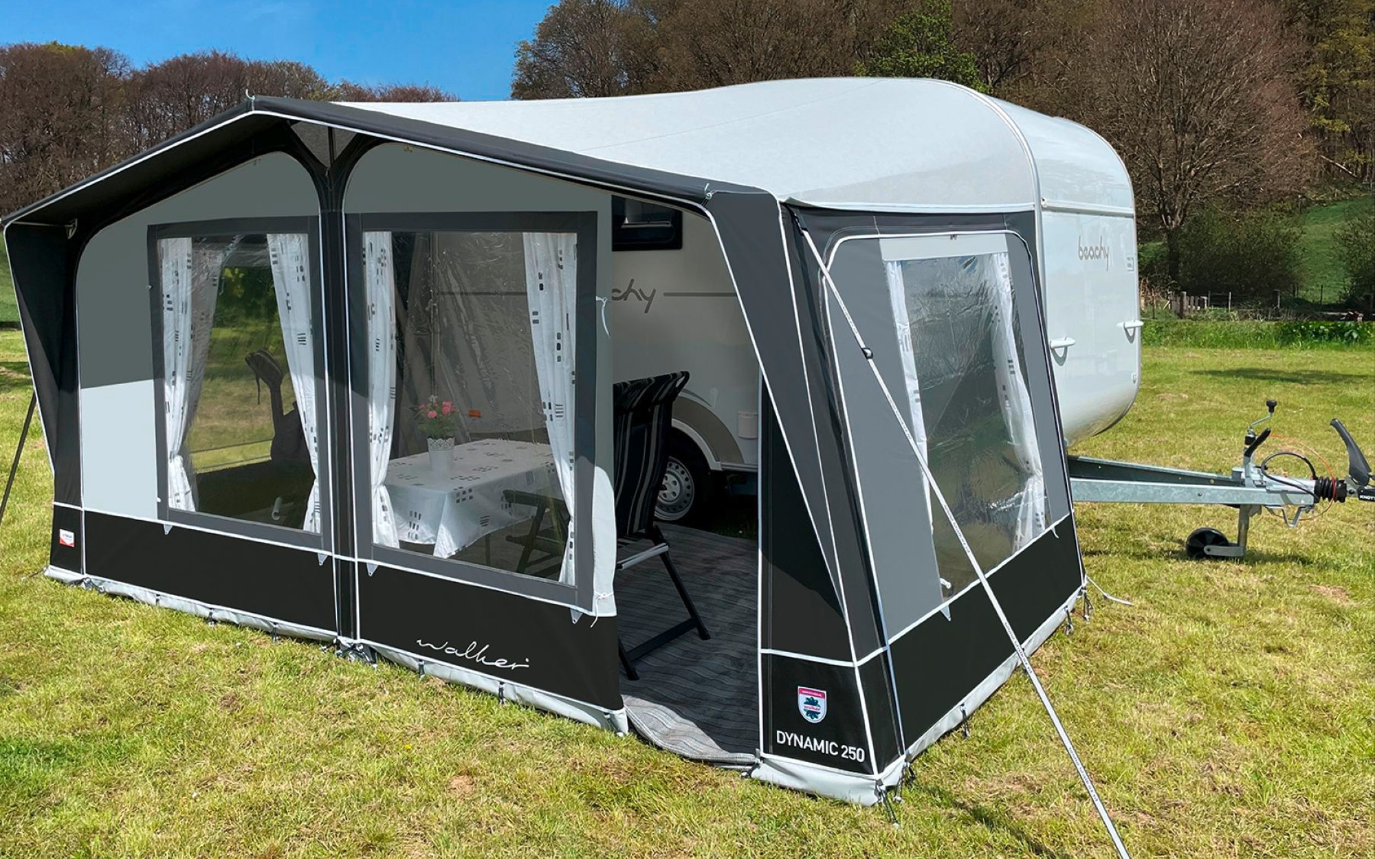 Walker Dynamic 250 Wohnwagenvorzelt passend für Hobby Beachy 450 mit Glasfibergestänge