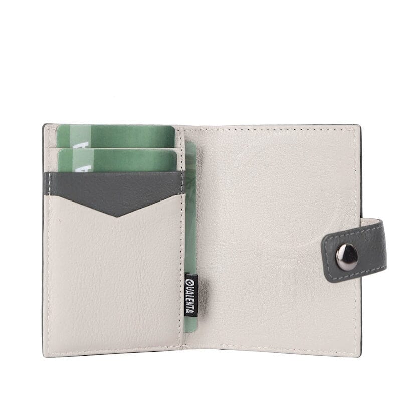 Valenta Card Wallet Leather MagSafe Luxe Grey