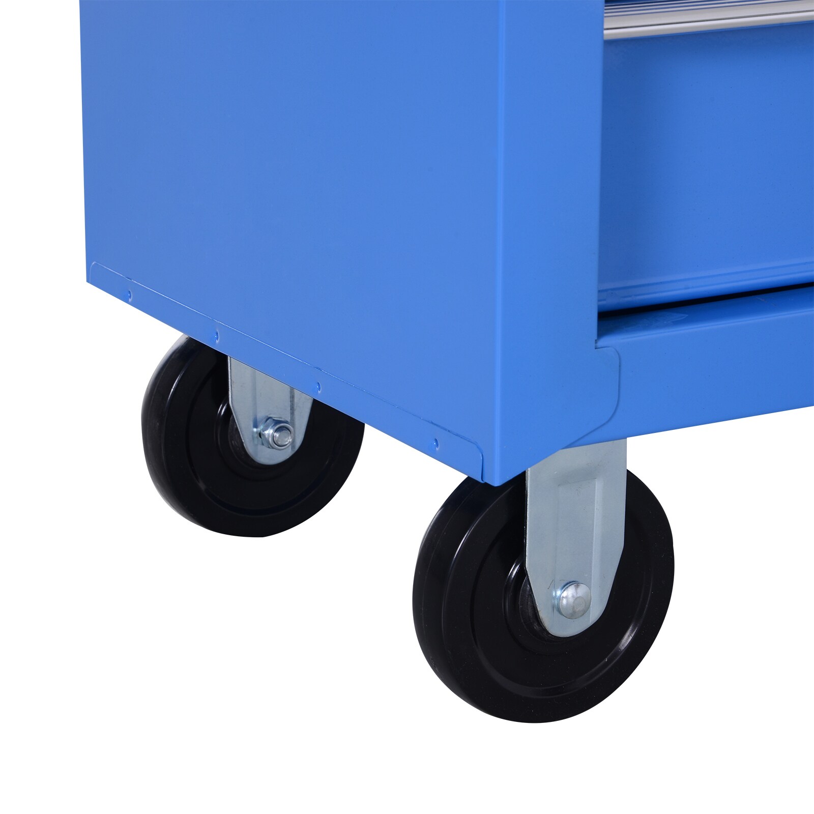 HOMCOM Fahrbarer Werkstattwagen mit 5 Schubladen blau 67,5 x 33 x 77 cm (BxTxH ohne Räder)