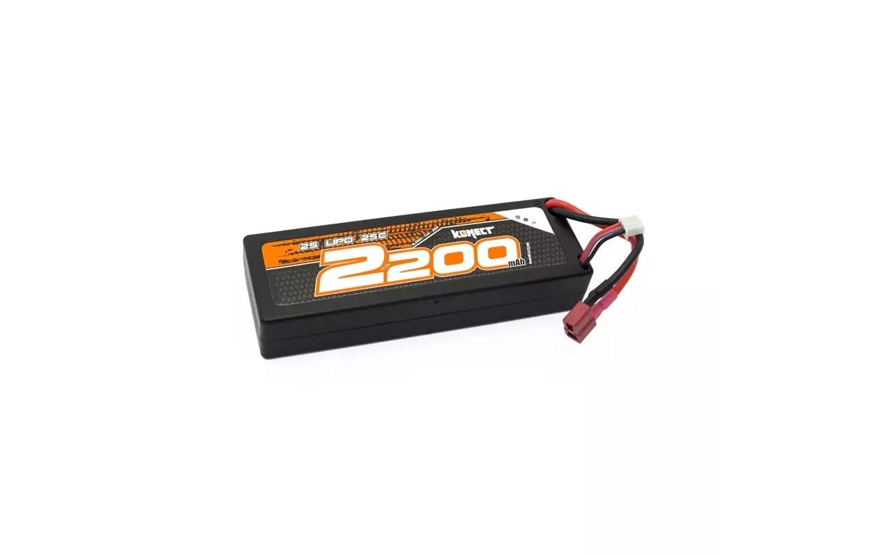 RC-Akku LiPo 2200 mAh 7.4 V 25C Slim2S Hardcase LiPo Akku für RC Fahrzeuge mit Deans Stecker