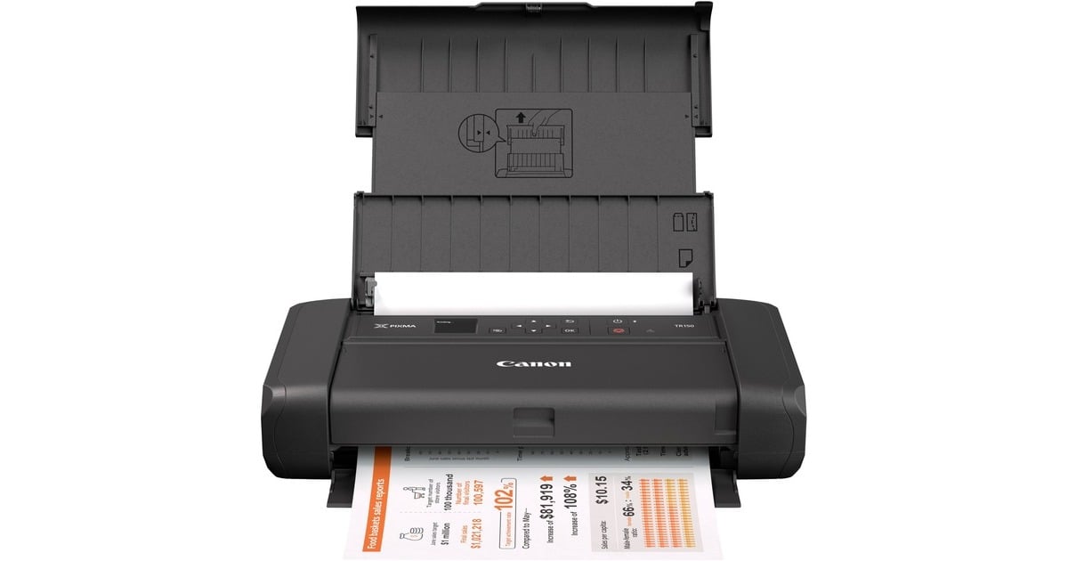 CanonPixma TR150 inkjetprinter  (Zwart, Wi-Fi, Accu inbegrepen)