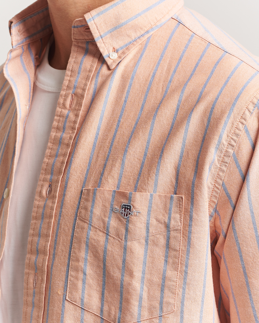 GANT Regular Fit Classic Oxford Striped Shirt Orange