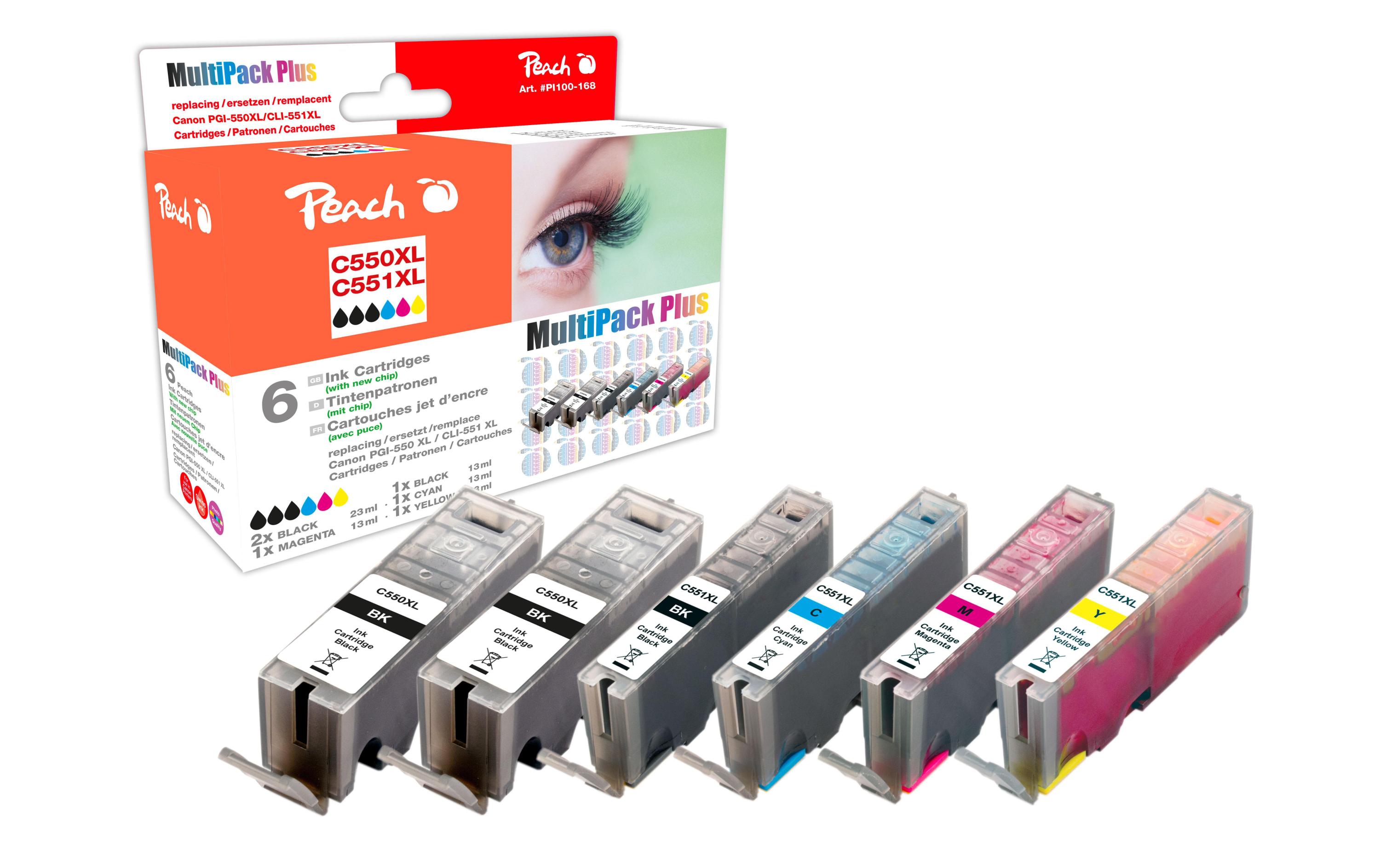 Tintenset Canon PGI-550 / CLI-551 C, M, Y, 3x BKTintenset, farbig, XL-Füllung