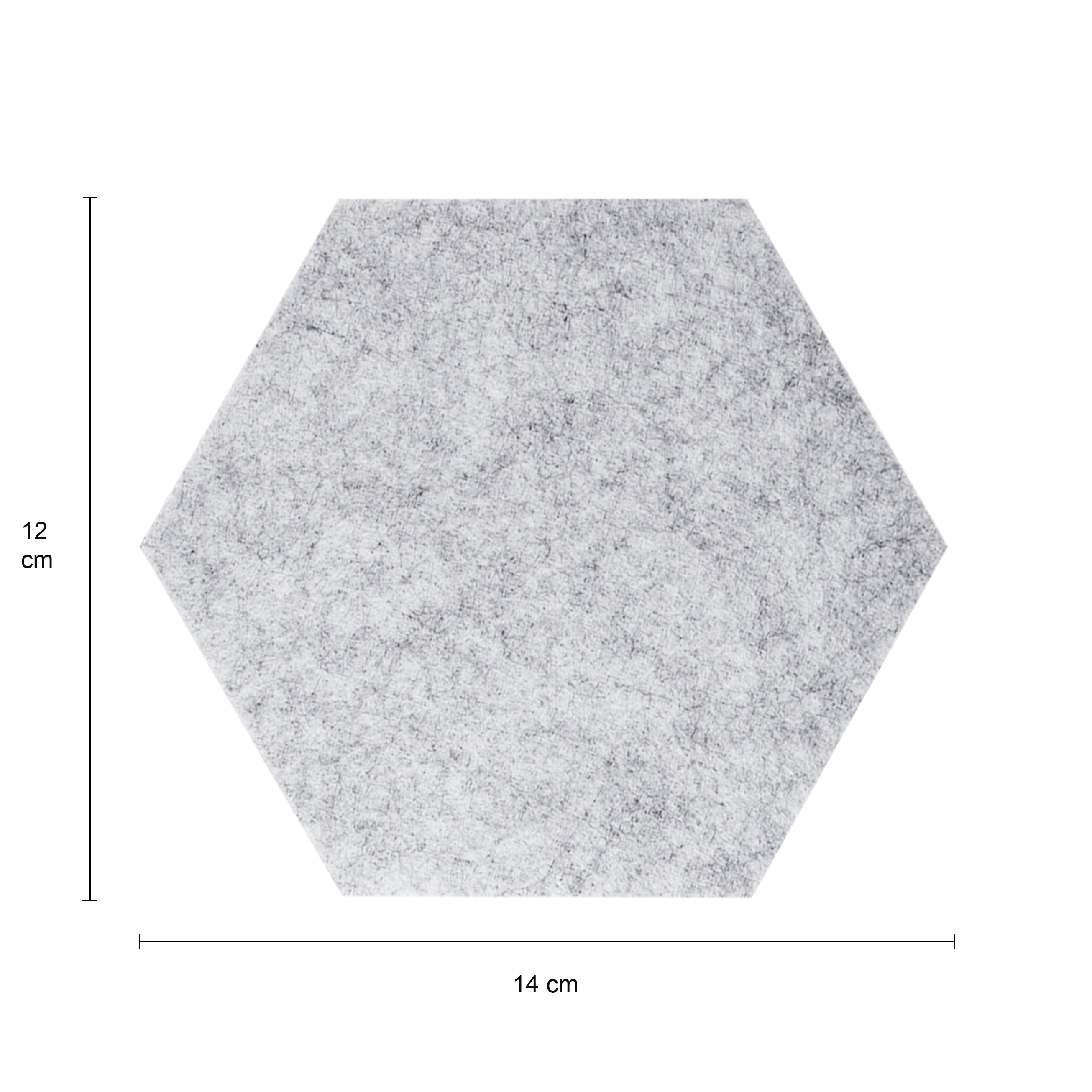 QUVIO Vilten memobord hexagon set van 10 - Grijs
