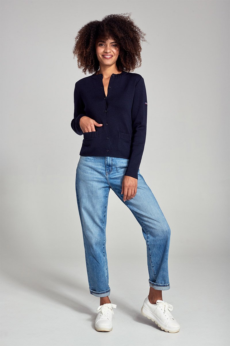 Cardigan col rond - Laine et acrylique