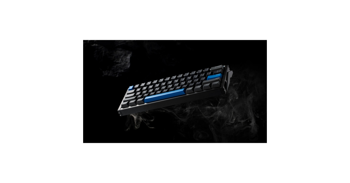 IqunixEZ60 Magnetic Switch Gaming HE Keyboard, gaming toetsenbord  (Zwart/blauw, US lay-out, US-International, Gateron Magnetic Jade Pro, 60%, RGB, Double Shot PBT Keycaps)