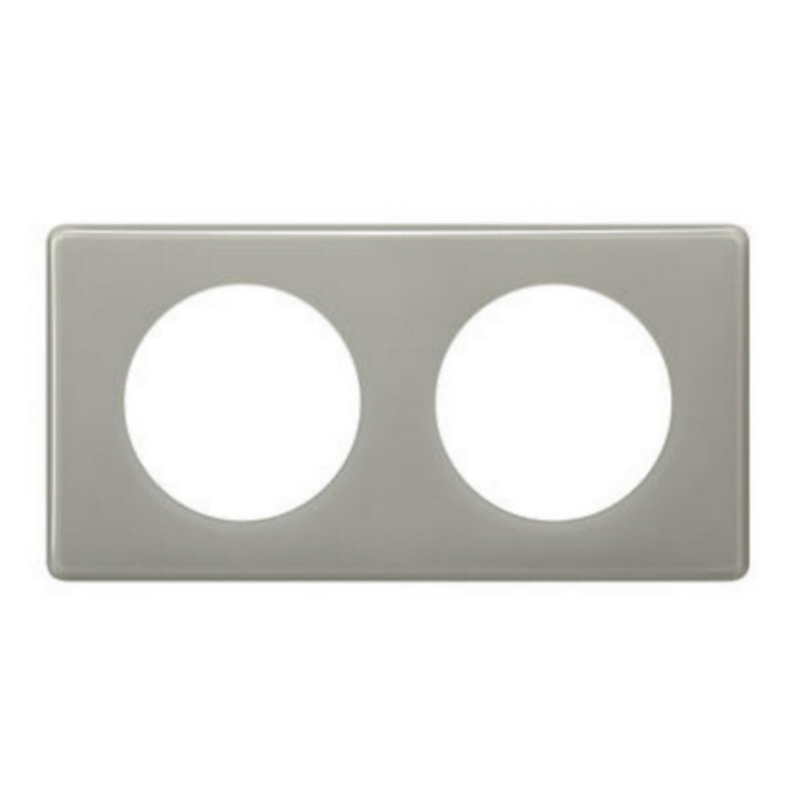 Plaque de finition Legrand Céliane gris perle 2 postes
