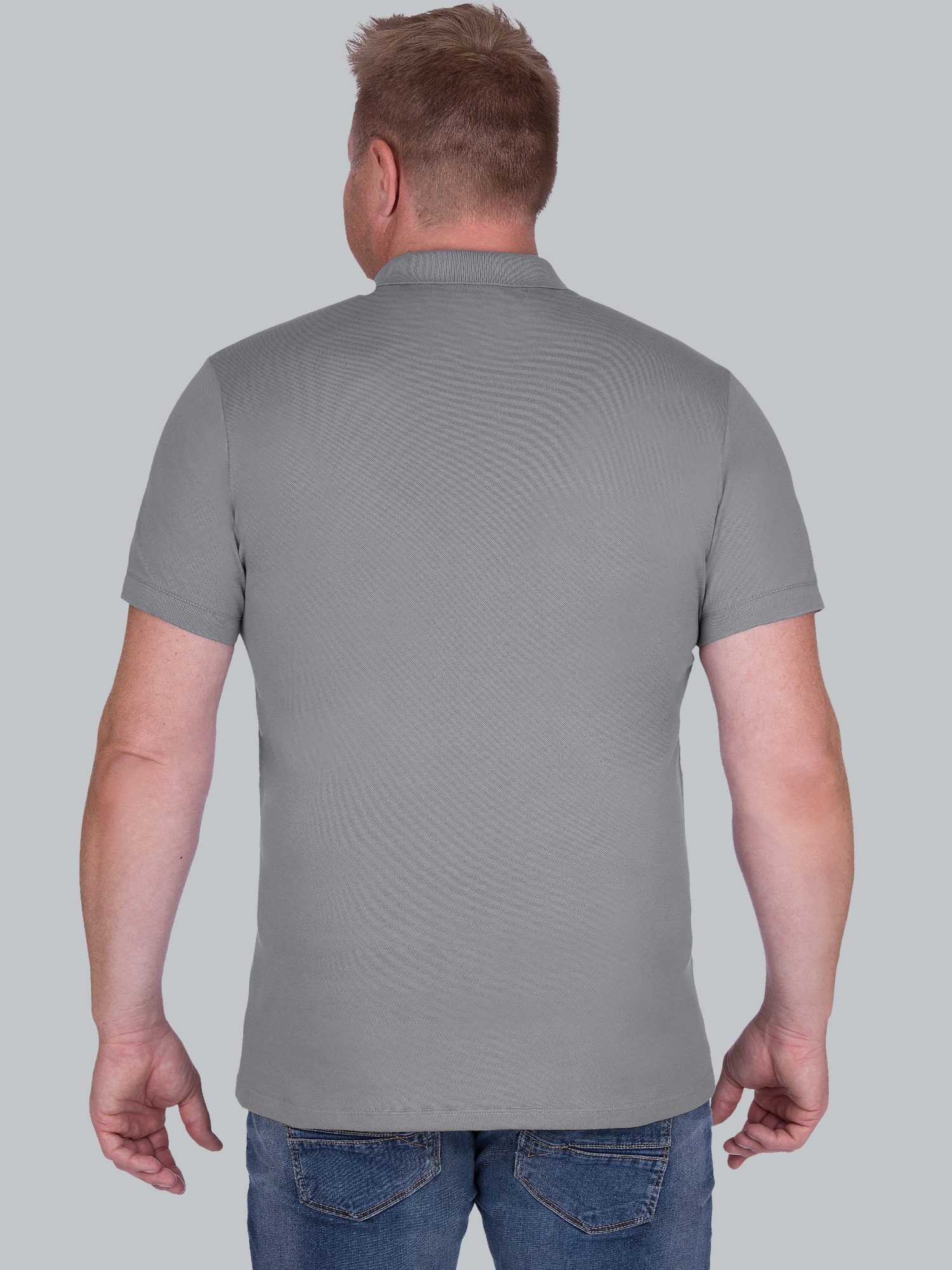 Poloshirt aus elast. Piqué Cool-grey