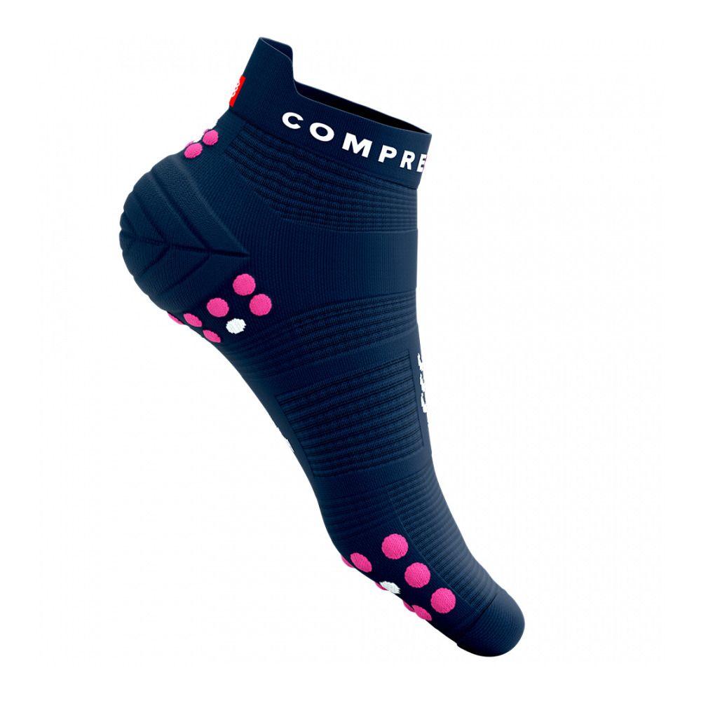 Compressport PRO RACING V4.0 RUN LOW - Chaussettes mood indigo/magenta