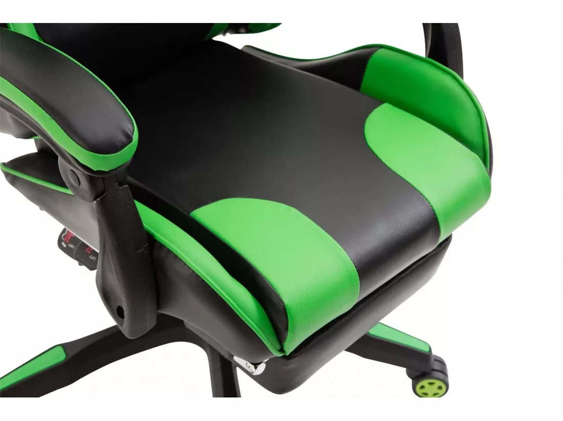 Chaise de bureau - Similicuir & Plastique - Noir / Vert - Ignite