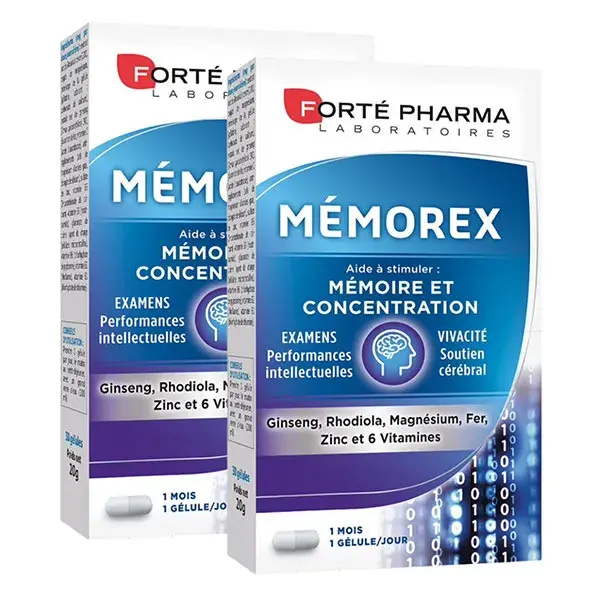 Forté Pharma Memorex - Embalagem com 2 x 30 cápsulas - Programa de 2 meses