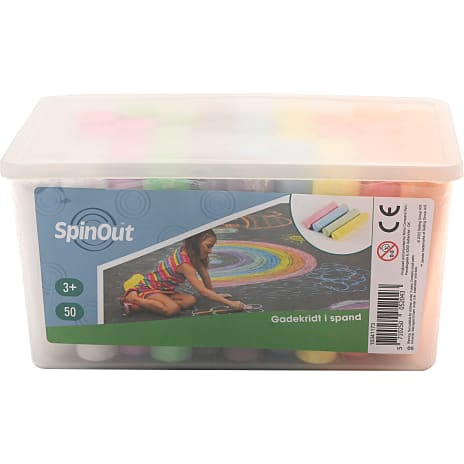 SpinOut gadekridt i spand 50 stk.