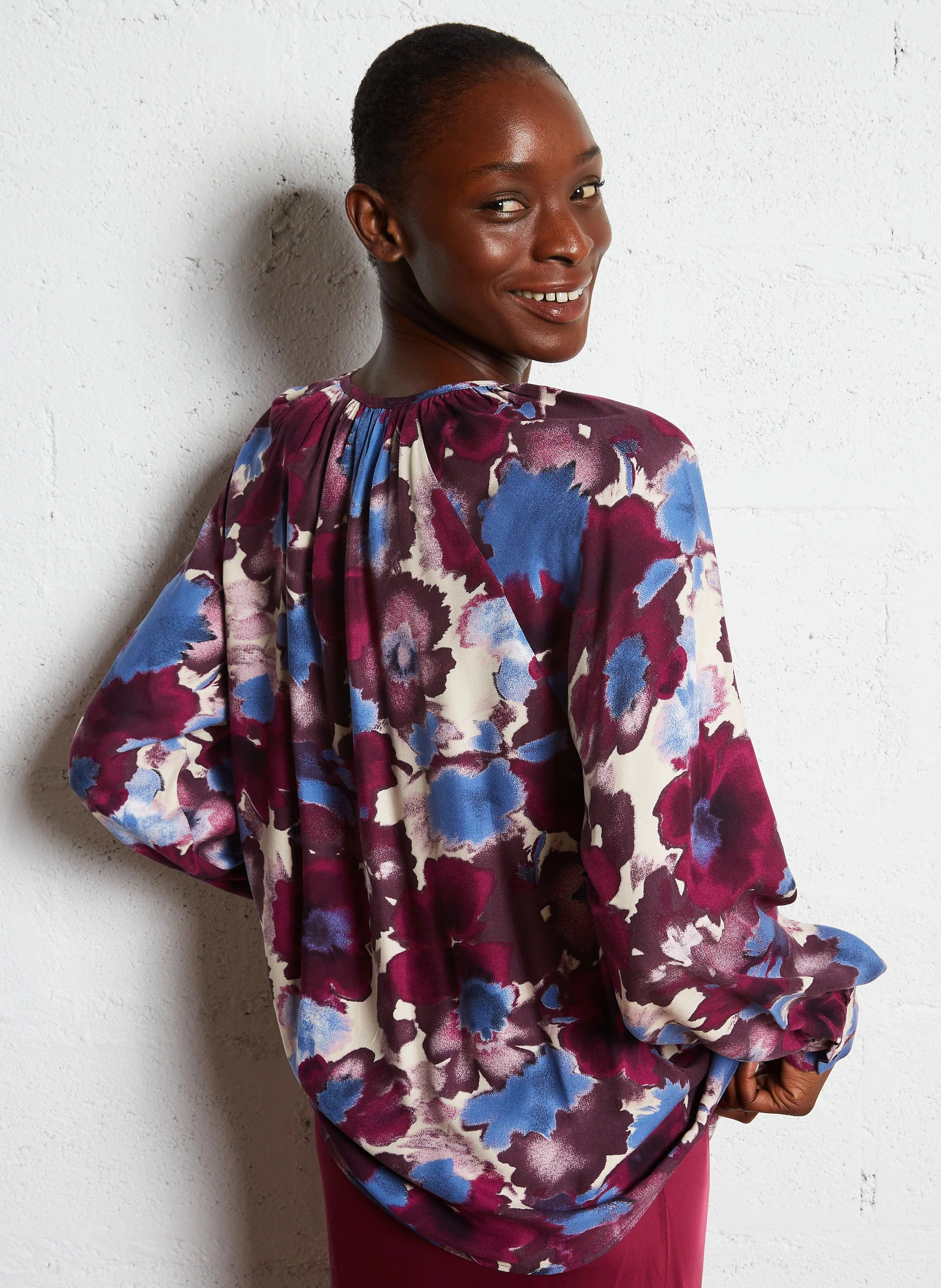 TOCHI - Blouse droite imprimée | Violet