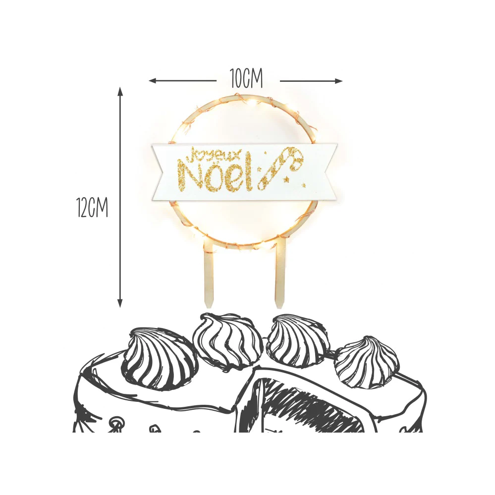 Décoration LED et bois Joyeux Noël Scrapcooking