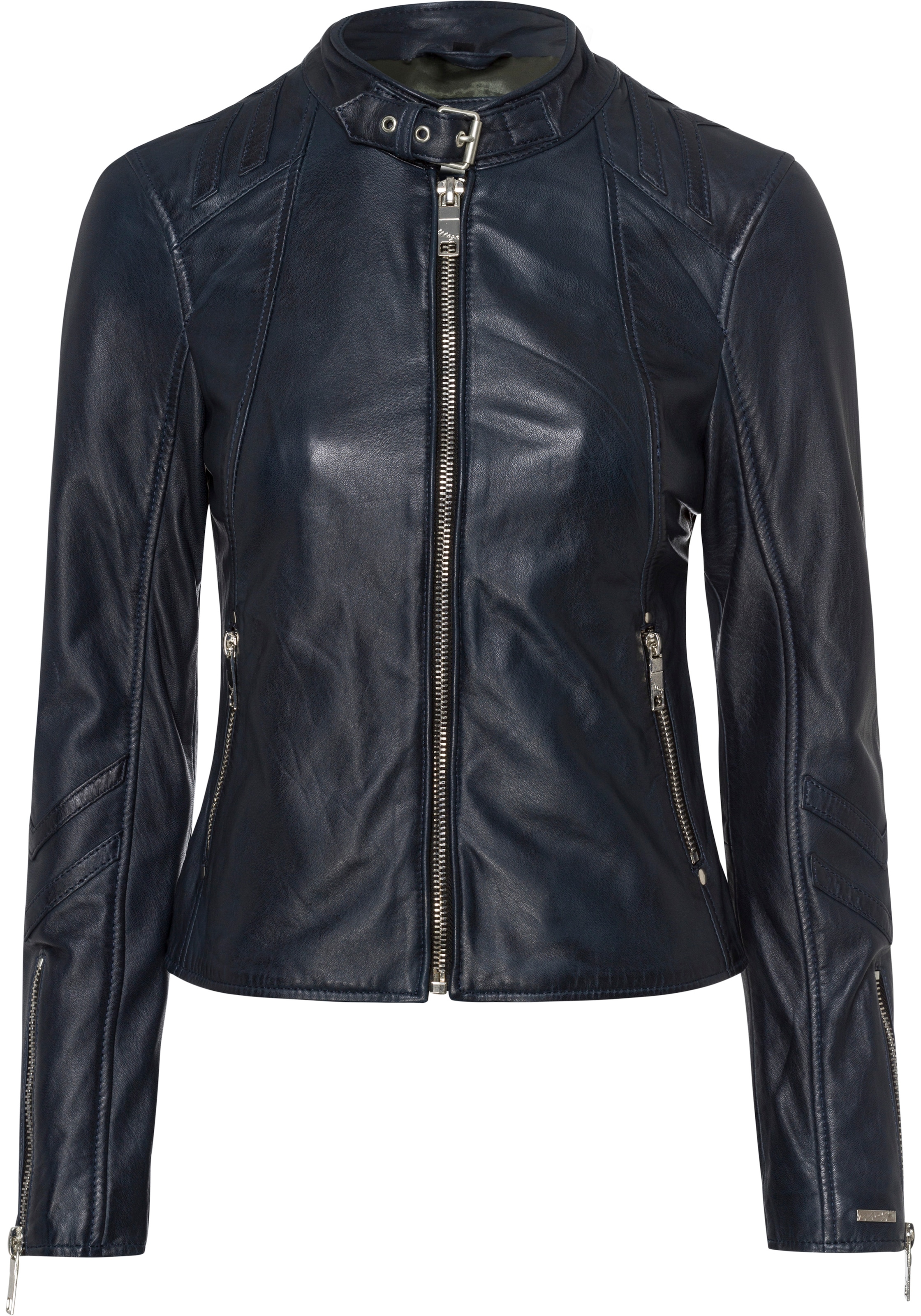 Maze Lederjacke mit Fast-forward-Applikationen