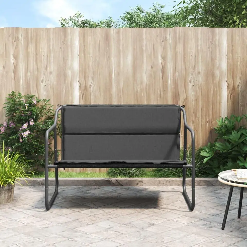 vidaXL - 2-zits Tuinbank met kussen antracietkleurig - - staal - 110x70x74 cm