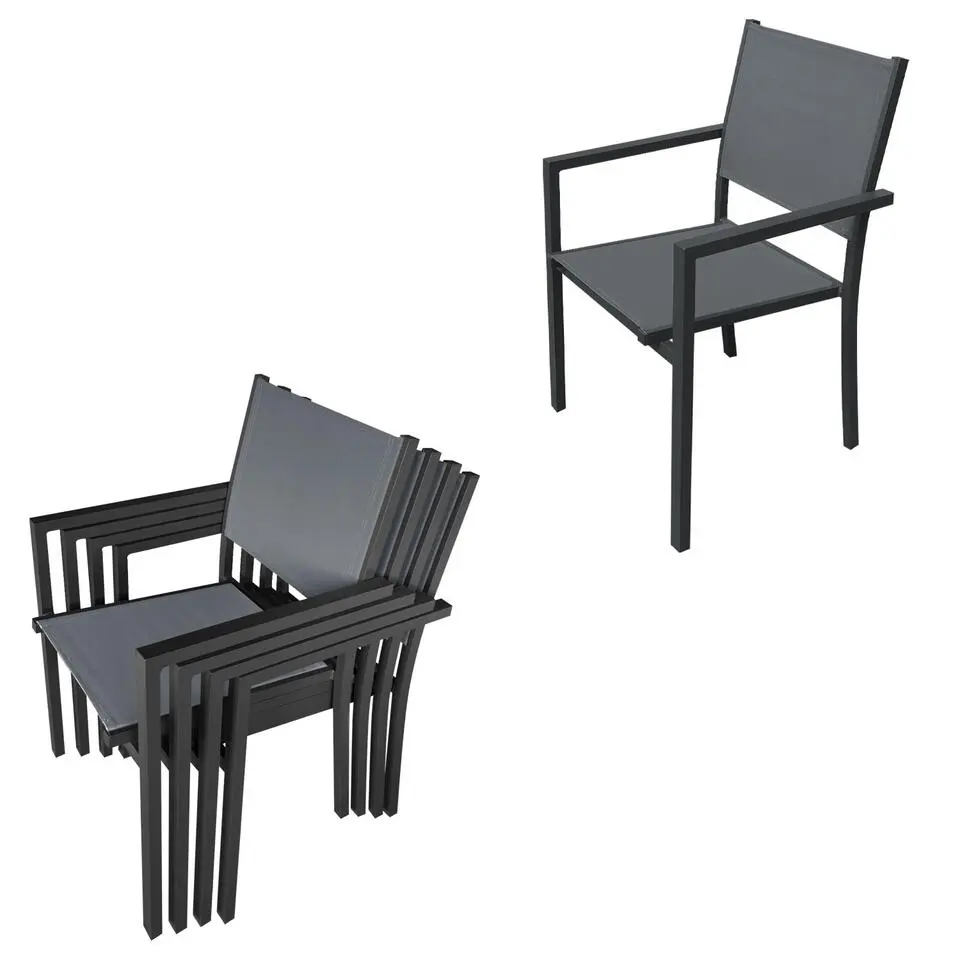 Happy Garden Tuinmeubilair BERGAMO - Grijs - Aluminium