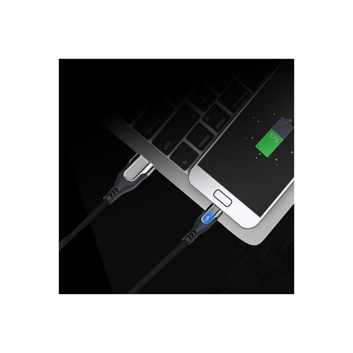 USB-C hurtigladekabel Sort