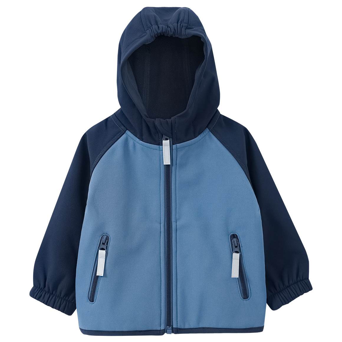 Topomini Baby Softshelljacke mit Kapuze dunkelblau / blau