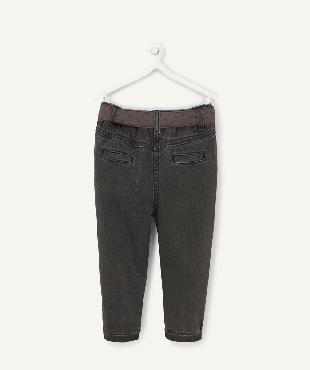 PANTALON SAROUEL NOIR LESS WATER AVEC CEINTURE BÉBÉ FILLE