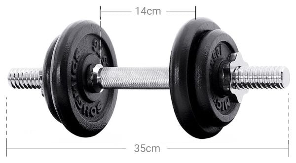 Kit haltères musculation avec barre d’extension 20 kg pour hommes et femmes musculation prise de masse fitness noir 12_0002029