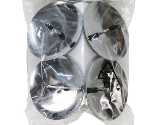 Metalen kaarsenhouder, kaarsenschotel, Ø 6 cm, zilver, 4 stuks.