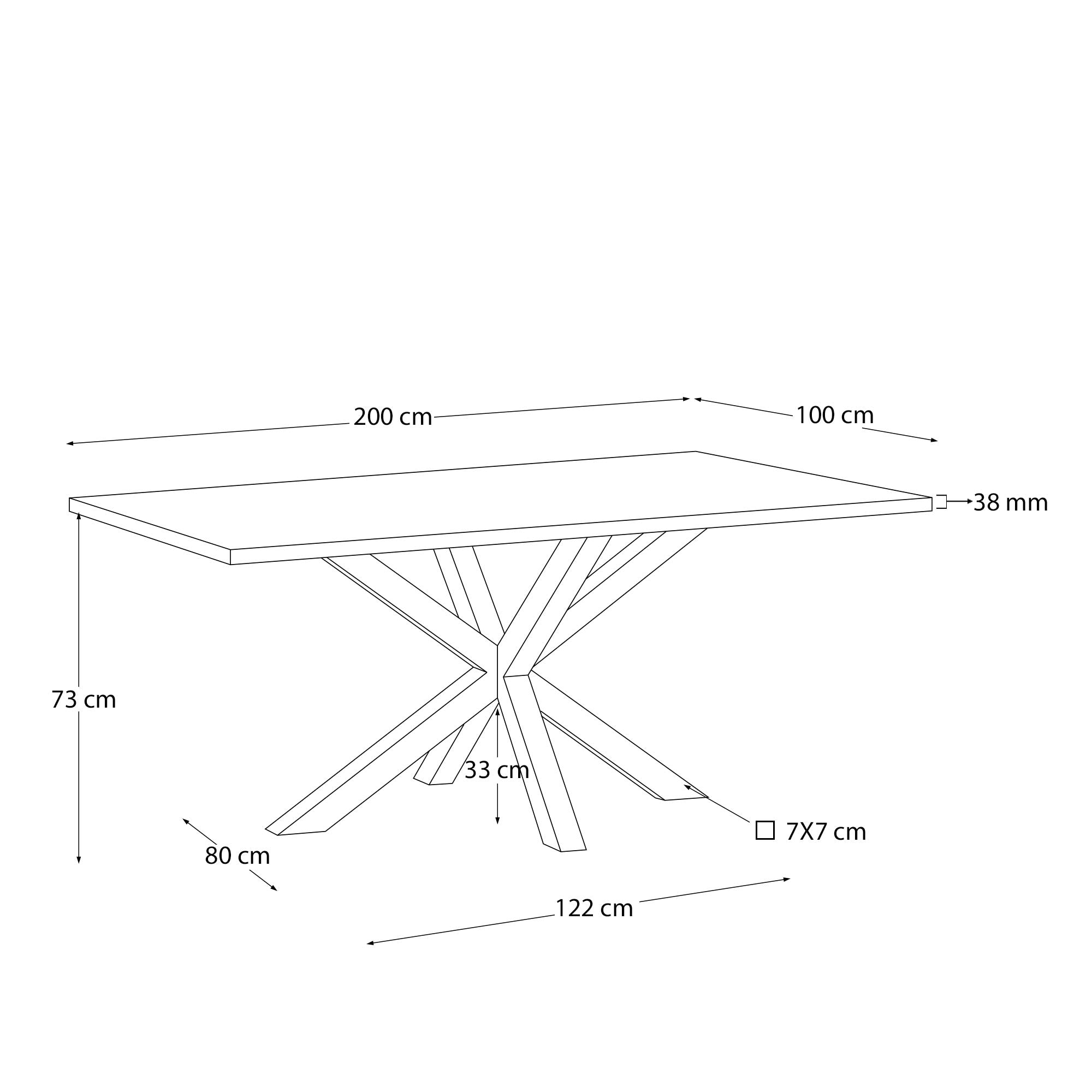 Kave Home Argo Eettafel - 200 x 100 cm - Wit