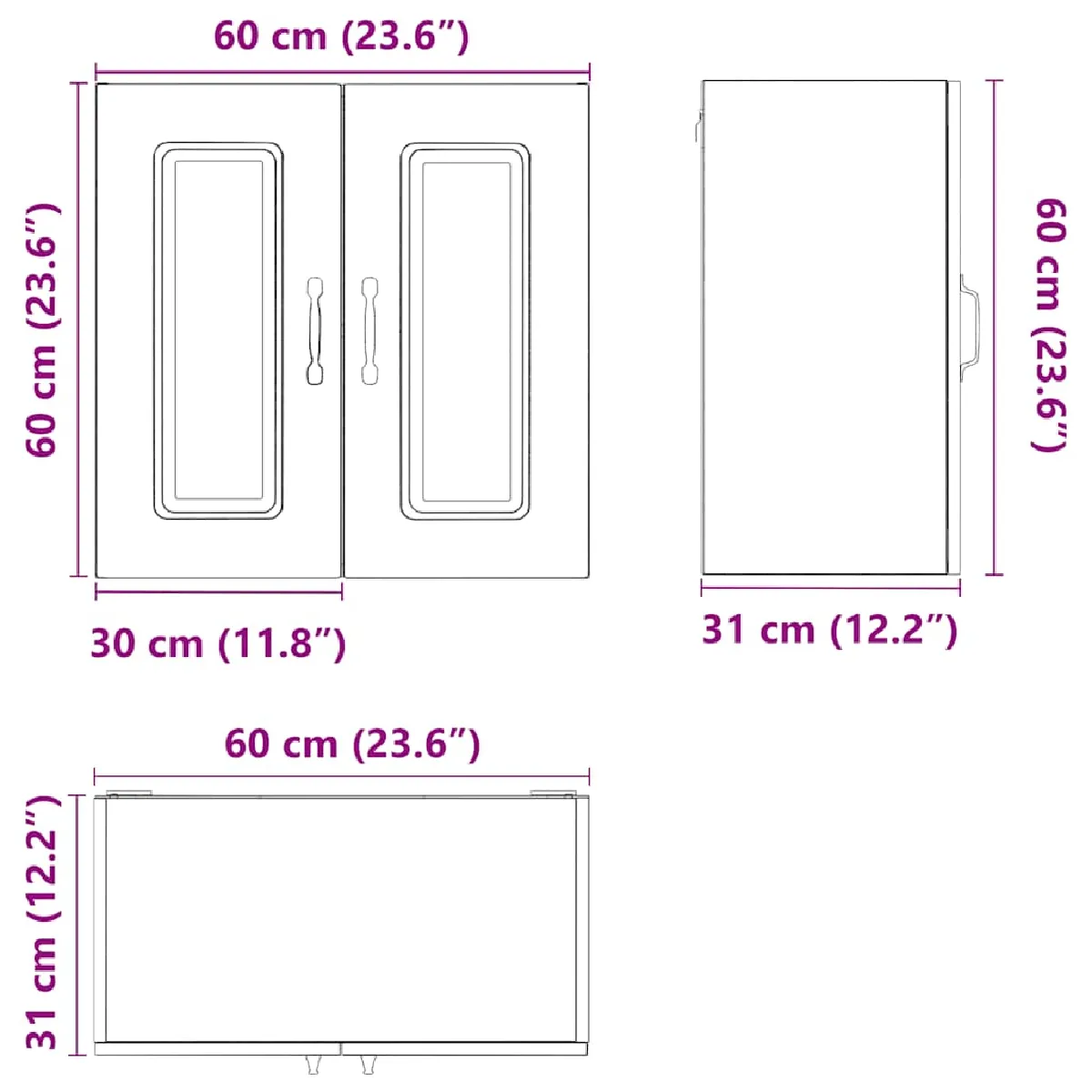 vidaXL Armoire Murale de Cuisine Kalmar - Noir