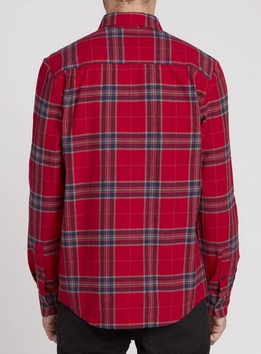 Volcom Caden Plaid LS Engine Red