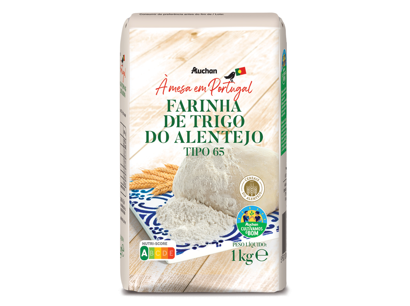 FARINHA DE TRIGO AUCHAN À MESA EM PORTUGAL ALENTEJO 1KG