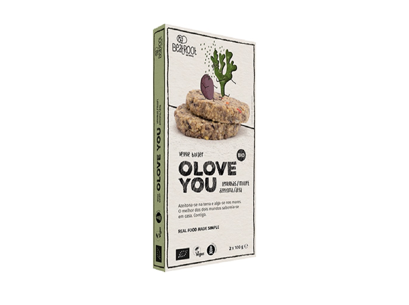 HAMBÚRGUER LENTILHAS BEATROOT AZEITONAS E ALGAS BIO 200 G