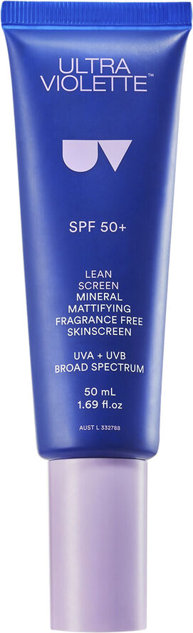Ultra Violette Lean Screen SPF50  - Mineral Mattiserende, duftfri hudcreme uden parfu