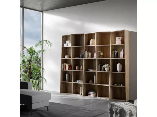 Bibliothèque moderne Trek 5 éléments noyer