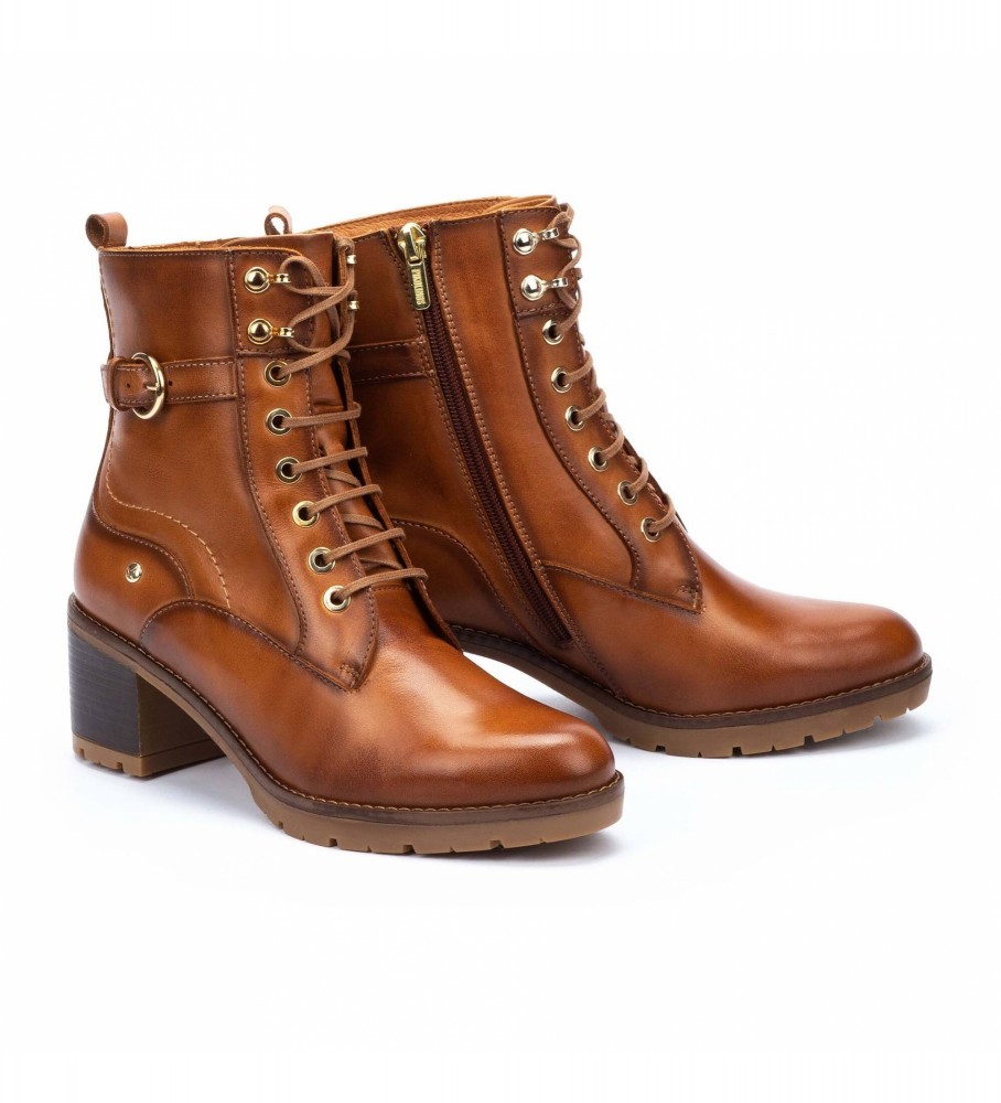 Botas de cano curto Pikolinos Llanes em couro marrom - Altura do salto: 6 cm -