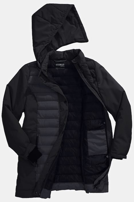 Hybrid-Jacke, wasserabweisend, Stepp/Softshell, Kapuze