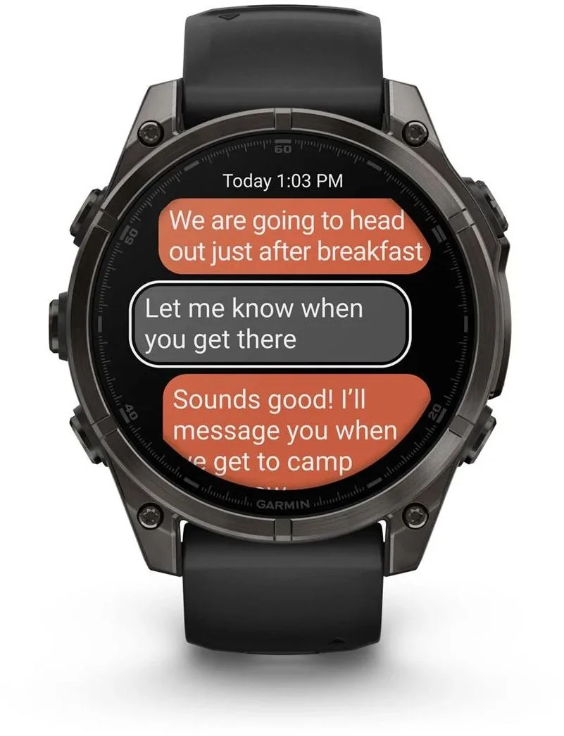 Garmin Fenix 8 Amoled 47mm, Sapphire Carbon Gray DLC Titanium - Black/Pebble Grey Silicone Strap
