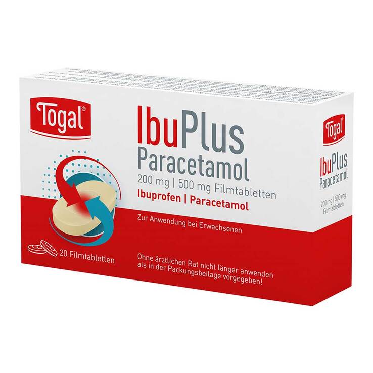 Togal Ibuplus Paracetamol 200 mg / 500 mg Filmtabletten , 20 St
