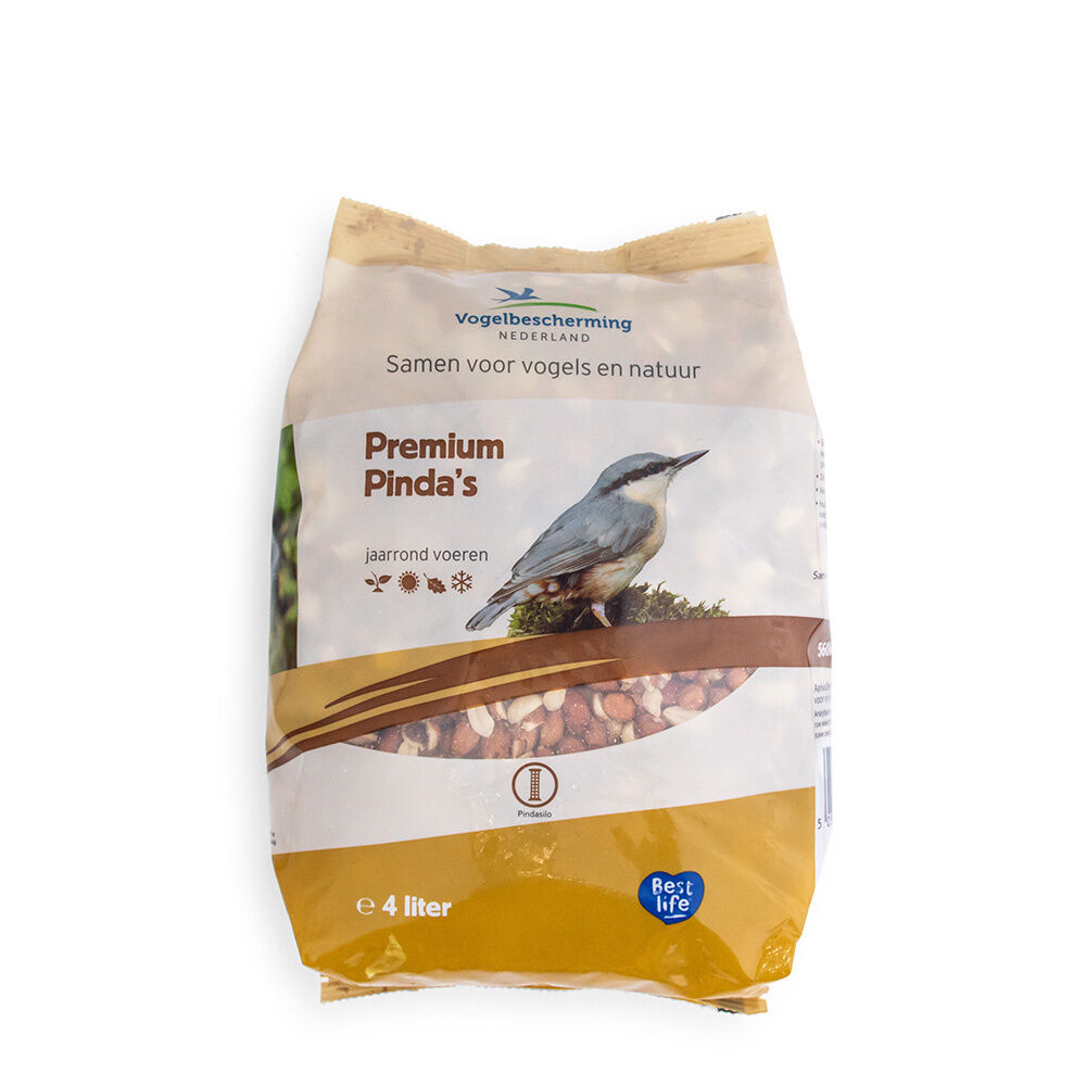 Vogelbescherming Premium - Pinda's - Tuinvogelvoer - 4 Liter - Pinda's